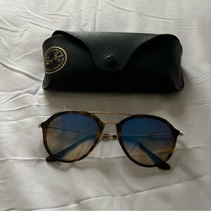 Ray-Ban Blaze Double Bridge Tortoise and Blue Sunglasses